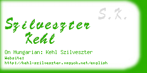 szilveszter kehl business card